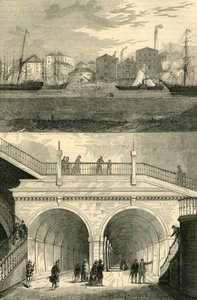 Temžský tunel, jak vypadal, když byl původně otevřen pro provoz, c1872. od Unbekannt