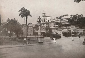 Tramvaj projíždějící kolem Praca da Gloria, 1914 od Unbekannt