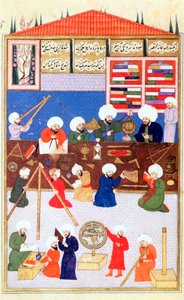 Turecký astronom Takiuddin na své observatoři v Galata, Istanbul, 1581 od Unbekannt