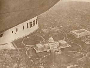 Americká vzducholoď Los Angeles při letu nad Washingtonem, 1927 od Unbekannt