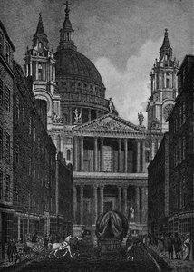 West End of St. Pauls Cathedral z Ludgate Street Ludgate Hill, 1907 od Unbekannt