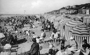 Pláž, Trouville, Francie, 20. léta 20. století od Unbekannt