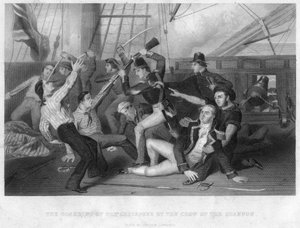 Nalodění na HMS Chesapeke posádkou HMS Shannon, 1813 od Unbekannt