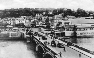 Most na řece Touques, Trouville, Francie, c1920 od Unbekannt