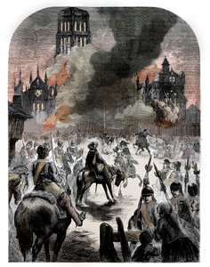 Spálení katedrály St Pauls během Velkého požáru Londýna, c1902 od Unbekannt