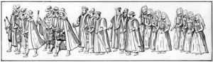 Věrní poddaní, kteří vedli průvod na Alžbětině pohřbu, 1603 1901 od Unbekannt