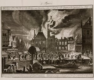 Požár staré radnice v Amsterdamu, Holandsko, 7. července 1652 od Unbekannt