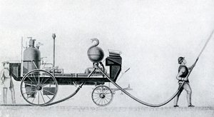 První parní hasičský stroj, c1830 od Unbekannt