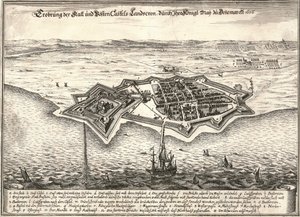 Opevnění Landskrona, Švédsko, zajaté Dány ve válce Scania, 1676 od Unbekannt