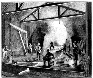 Slévárna nebo slévárna, Butterley Ironworks, Derbyshire, 1844 od Unbekannt