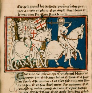 Velký král na bílém koni. Miniatura z: Apocalypse de saint Jean, asi 1320. od Unbekannt