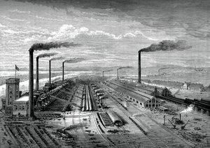 Hutnírna a ocelárna v Barrow, c1880 od Unbekannt