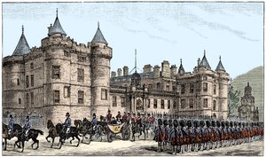 Královna opouští Holyrood Palace, Edinburgh, 1886, 1900 od Unbekannt