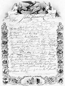 Podpisy k americké deklaraci nezávislosti, c1776, c1920 od Unbekannt