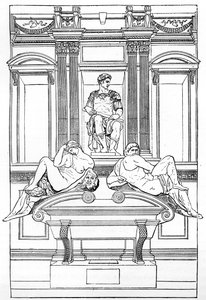 Hrobka Juliana de Medici v nové sakristii baziliky San Lorenzo, Florencie, 1882 od Unbekannt