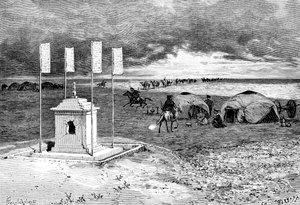Hrob lamy a tábor, mongolská poušť, c1890 od Unbekannt