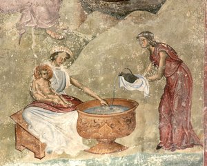 c. mytí dítěte v betlémě 1260-1270 od Unbekannt