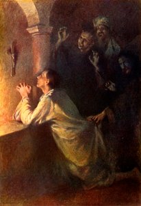 „Mladý muž se vážně snažil v modlitbě“, 1917. od Unbekannt