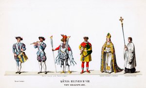Návrhy divadelních kostýmů pro Shakespearovu hru Jindřich VIII., 19. století od Unbekannt