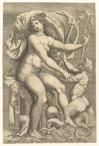 Thetis Sedící s Tritonem, 16. století. od Unbekannt