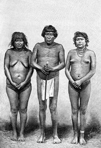 Tři indiáni Guarauni, Venezuela, 1895 od Unbekannt
