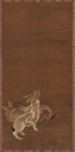 Tři zajíci při pohledu na Měsíc, 1368-1644. od Unbekannt