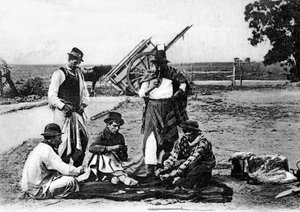 Tři muži hrající karty, Uruguay, 1900 od Unbekannt