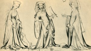 Tři mladé ženy, c1400, 1943. od Unbekannt