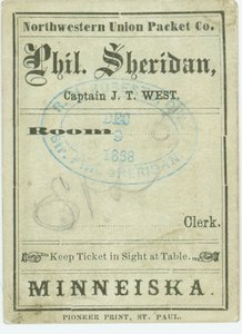 Vstupenka na parník Phil. Sheridan, 9. prosince 1868 od Unbekannt