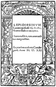 Titulní list Luciana, 1521, 1893 od Unbekannt