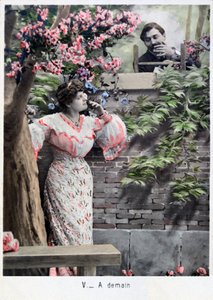 Zítra, vintage francouzská pohlednice, c1900 od Unbekannt