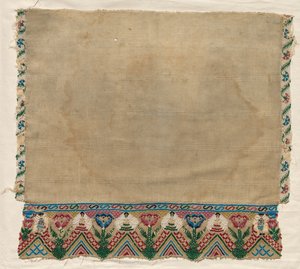 Towel End with Beaded Borders, počátek 19. století. od Unbekannt