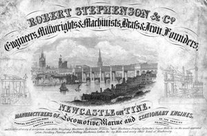 Obchodní karta Robert Stephenson & Company, anglický inženýr, c 1800s od Unbekannt