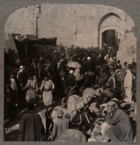 Doprava u St. Stephens Gate, Jeruzalém, c1900 od Unbekannt