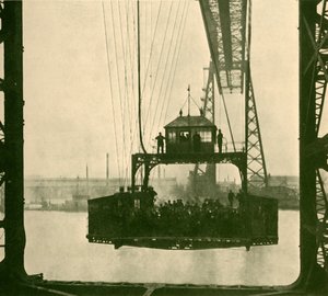 Cestující auto, Transporter Bridge, Middlesborough, c1930. od Unbekannt