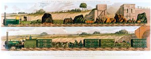 Cestování po železnici Liverpool a Manchester, 1831 od Unbekannt
