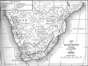 Kmenová mapa Jižní Afriky, c1880 od Unbekannt