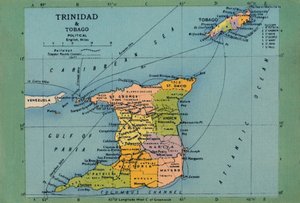 Mapa Trinidadu a Tobaga, 40. léta 20. století. od Unbekannt