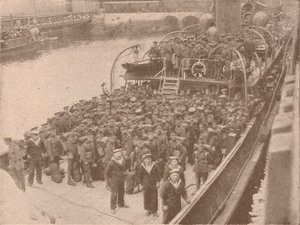 Vojska na palubě transportu pod Lamanšským průlivem, c1915 1928 od Unbekannt