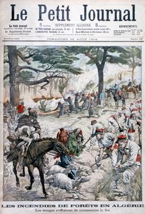 Vojska se snaží zastavit lesní požár, Alžírsko, 1904 od Unbekannt