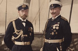 Car Nicholas II a císař Wilhelm II v Björkö, 1905. od Unbekannt