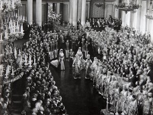 Car Nicholas II na slavnostním otevření první Dumy, Petrohrad, Rusko, 1906 od Unbekannt