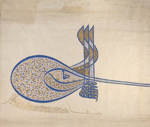 Tughra Insignie sultána Süleimana Velkolepého r. 1520-66, ca. 1555-60. od Unbekannt