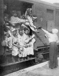 Turečtí střelci na cestě vlakem na frontu, 1914 od Unbekannt