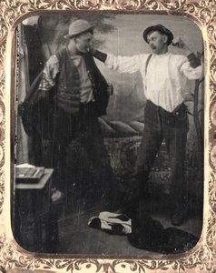 Dva muži se hádají ve studiu, c. 1860. od Unbekannt