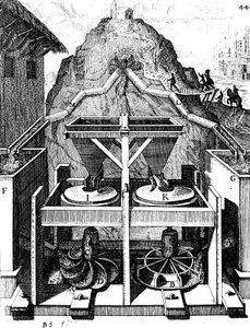 Dvě vodorovná vodní kola, 1673 od Unbekannt