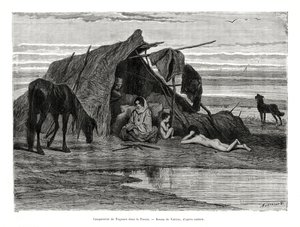 Tziganes kempování v Puszta, 1886 od Unbekannt