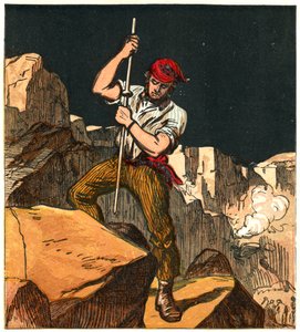 Použití střelného prachu v kamenném lomu, 1867 od Unbekannt