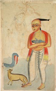 Vasudeva Krishnas Otec prchající s Krishna Setkání s Kobrou a Šakalem, 19. století. od Unbekannt