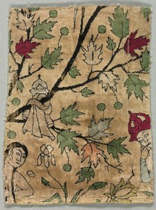 Velvet Fragment, Khusrau Sees Shirin Bathing, 1550-99. od Unbekannt